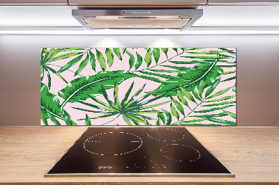 Sticlă bucătărie frunze tropicale