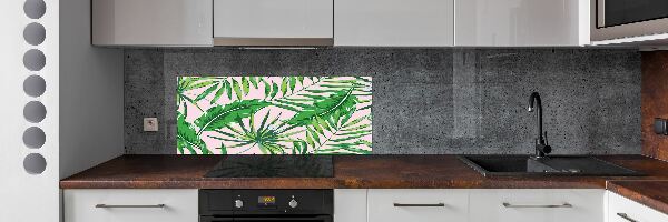 Sticlă bucătărie frunze tropicale