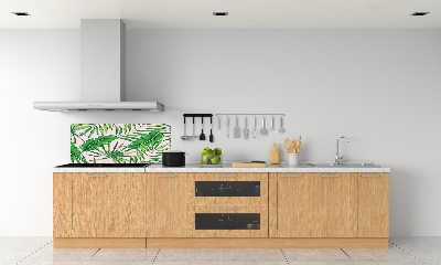 Sticlă bucătărie frunze tropicale