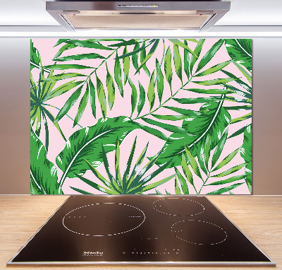 Sticlă bucătărie frunze tropicale