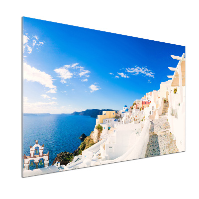 Panou sticlă bucătărie Santorini Grecia