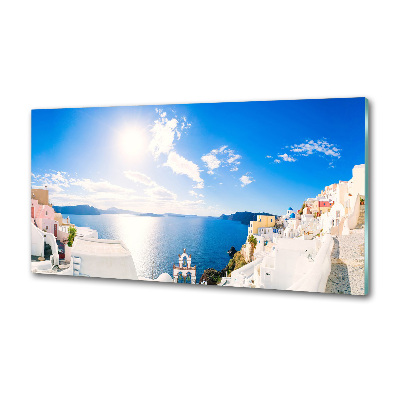 Panou sticlă bucătărie Santorini Grecia