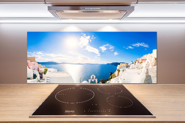 Panou sticlă bucătărie Santorini Grecia