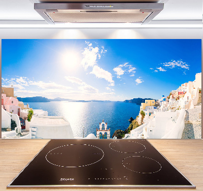 Panou sticlă bucătărie Santorini Grecia