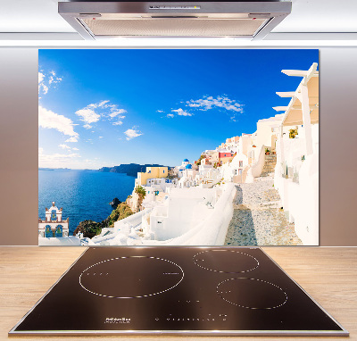 Panou sticlă bucătărie Santorini Grecia