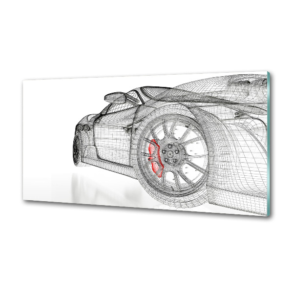 Panou sticlă decorativa bucătărie masina Grid
