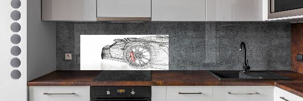 Panou sticlă decorativa bucătărie masina Grid