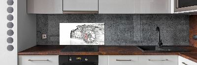 Panou sticlă decorativa bucătărie masina Grid