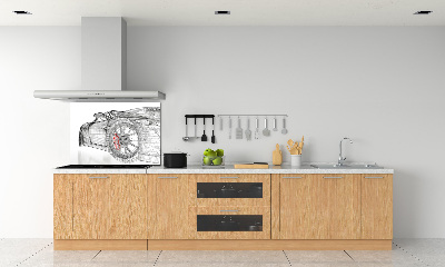Panou sticlă decorativa bucătărie masina Grid