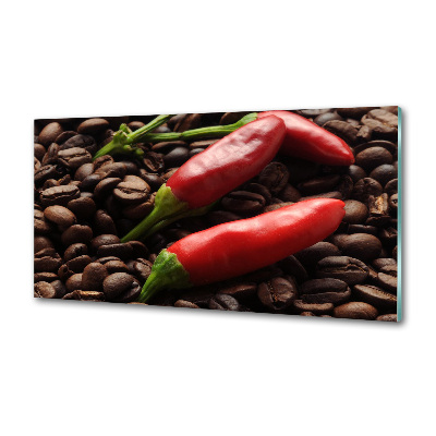 Panou sticlă decorativa bucătărie Chilli și cafea