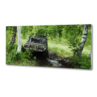 Panou sticla securizata bucatarie Jeep în pădure
