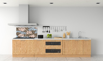 Panou sticlă decorativa bucătărie model floral