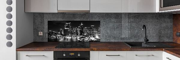 Sticlă printata bucătărie Sydney pe timp de noapte