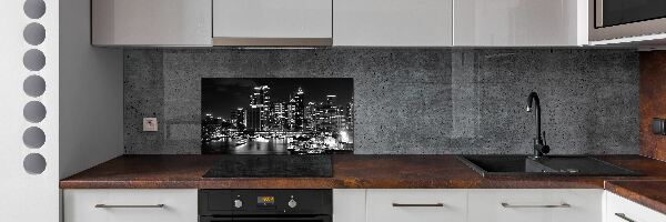 Sticlă printata bucătărie Sydney pe timp de noapte