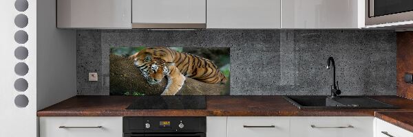 Sticlă bucătărie Tiger pe un copac