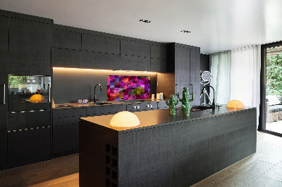 Panou sticlă decorativa bucătărie valuri abstracte