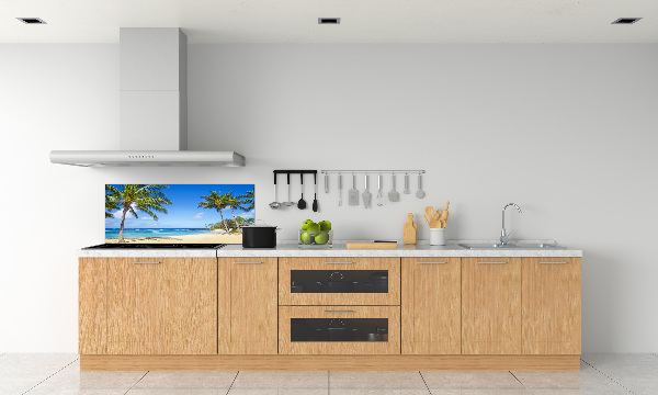 Sticlă pentru bucătărie plaja tropicala