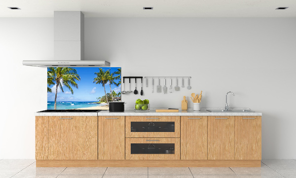 Sticlă pentru bucătărie plaja tropicala