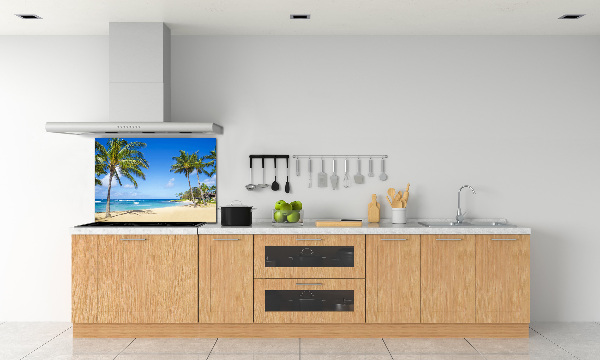 Sticlă pentru bucătărie plaja tropicala