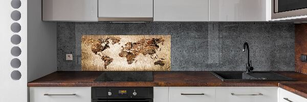 Sticlă pentru bucătărie Harta lemnului mondial