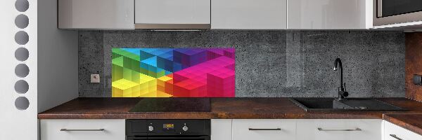 Panou sticlă bucătărie fundal geometrică