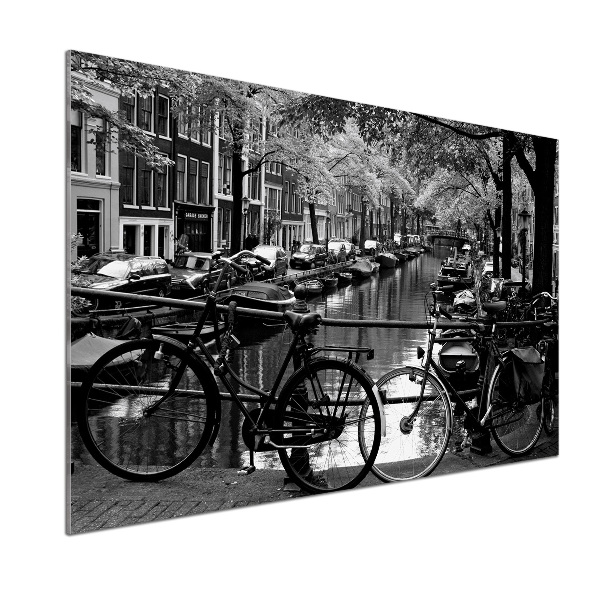 Panou sticla securizata bucatarie biciclete Amsterdam