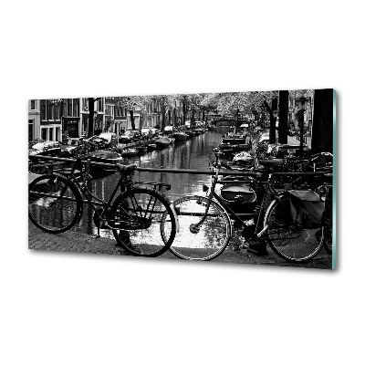 Panou sticla securizata bucatarie biciclete Amsterdam