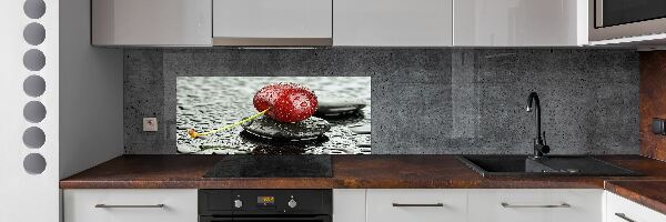 Panou sticlă decorativa bucătărie Cherry în ploaie