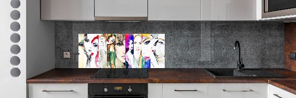 Panou sticlă decorativa bucătărie portrete de femei