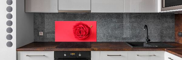 Panou sticlă decorativa bucătărie Trandafir roșu