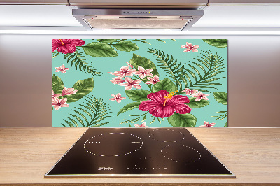 Sticlă pentru bucătărie flori Hawaii