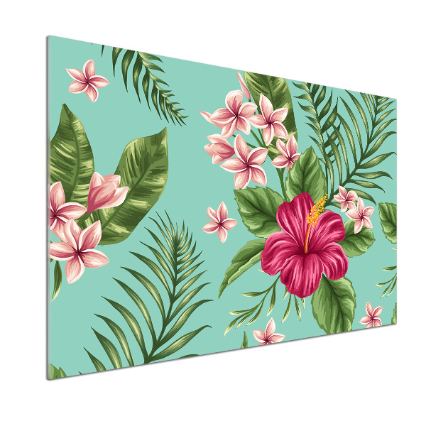 Sticlă pentru bucătărie flori Hawaii