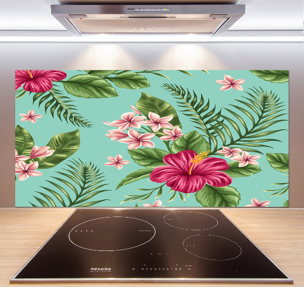 Sticlă pentru bucătărie flori Hawaii