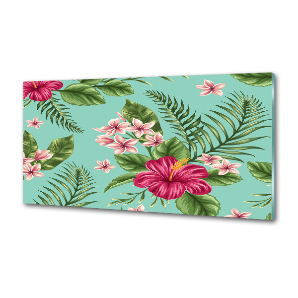 Sticlă pentru bucătărie flori Hawaii
