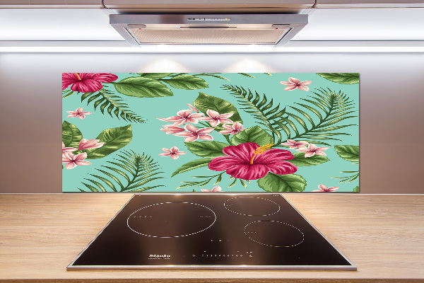 Sticlă pentru bucătărie flori Hawaii