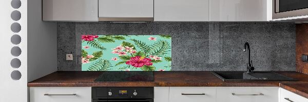 Sticlă pentru bucătărie flori Hawaii