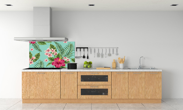 Sticlă pentru bucătărie flori Hawaii