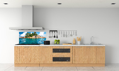 Panou sticlă bucătărie Insula tropicala