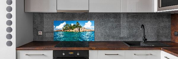 Panou sticlă bucătărie Insula tropicala