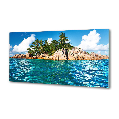 Panou sticlă bucătărie Insula tropicala