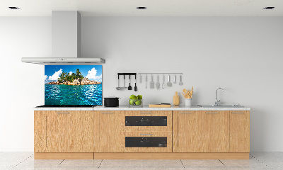 Panou sticlă bucătărie Insula tropicala