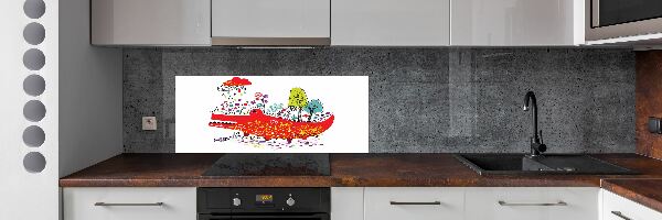 Panou sticla securizata bucatarie culoare crocodil