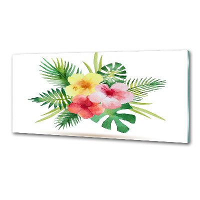 Sticlă printata bucătărie flori Hawaii