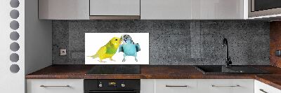 Sticlă printata bucătărie budgies