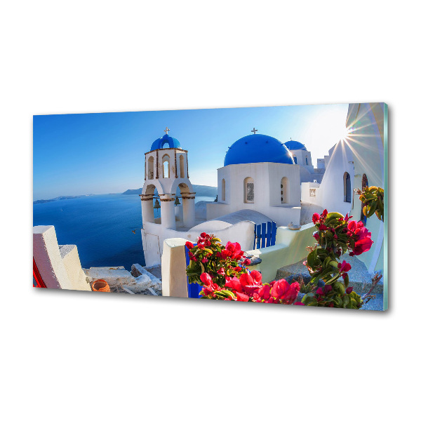 Sticlă pentru bucătărie Santorini Grecia