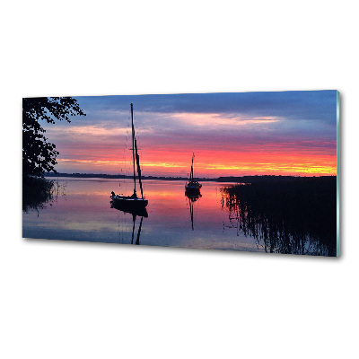 Sticlă pentru bucătărie Sailboats la Sunset