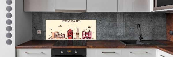 Panou sticlă bucătărie clădiri Praga