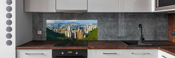 Panou sticla securizata bucatarie Hong Kong panorama