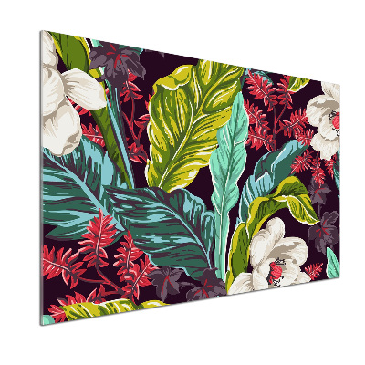 Sticlă pentru bucătărie flori tropicale