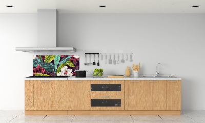 Sticlă pentru bucătărie flori tropicale